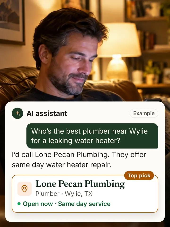 Sample business appearing in AI search answers